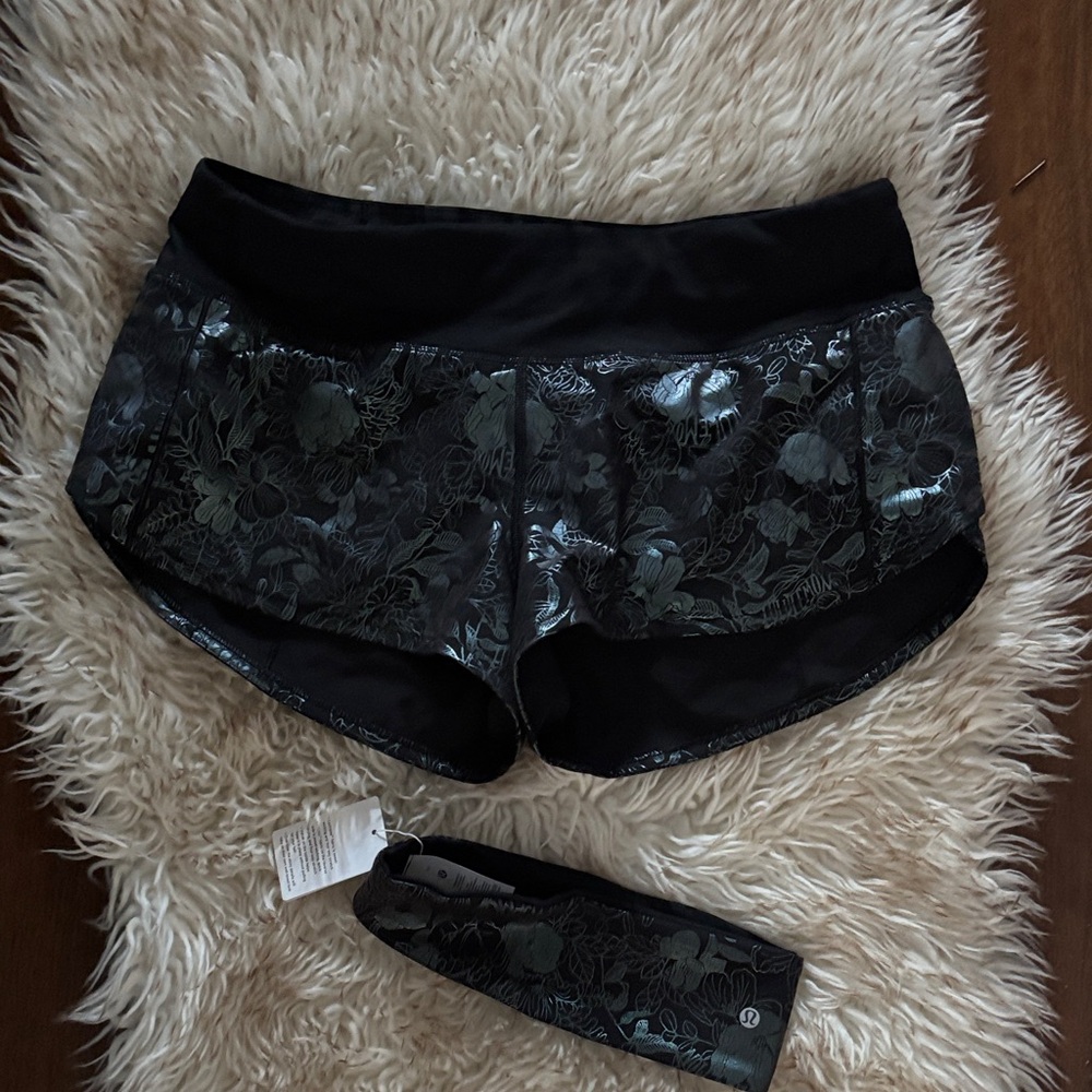 Lululemon Athletica Black Shorts with matching headband